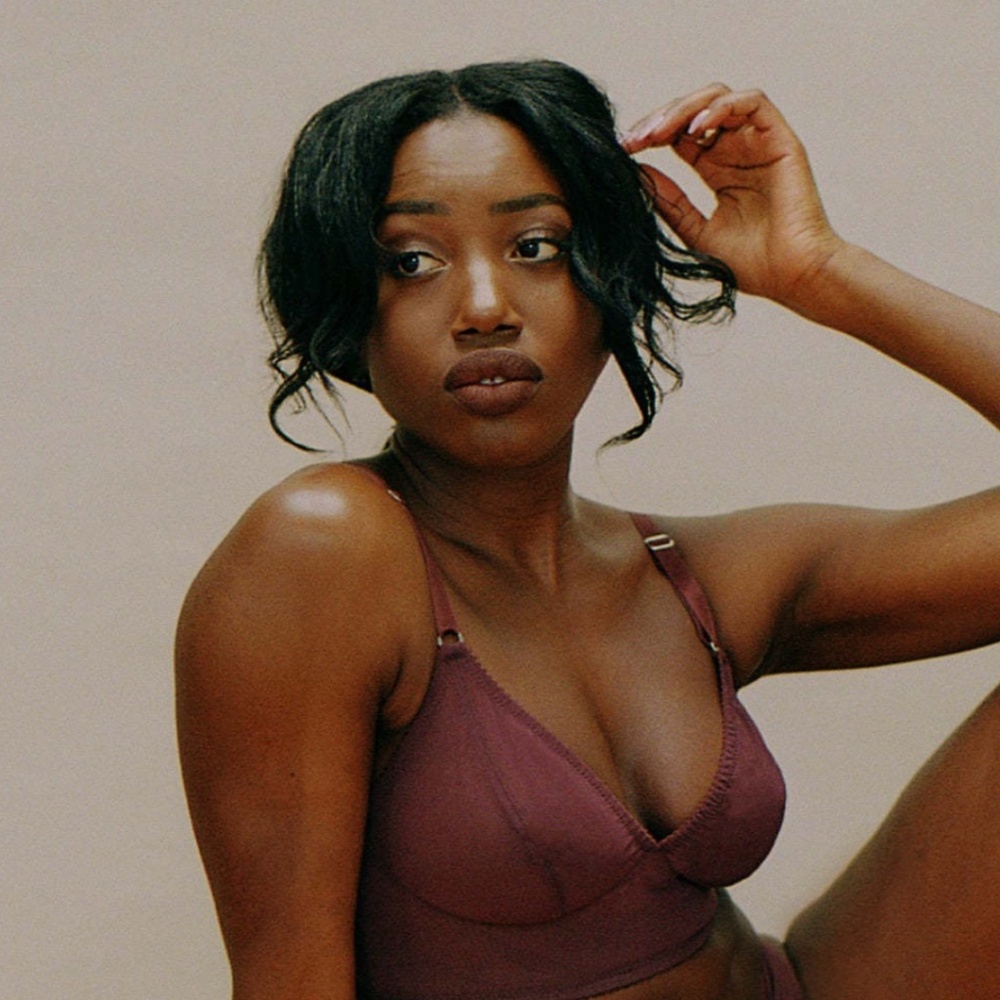 Fortnight Longline Bralette - 34C - Burgundy (fits small)